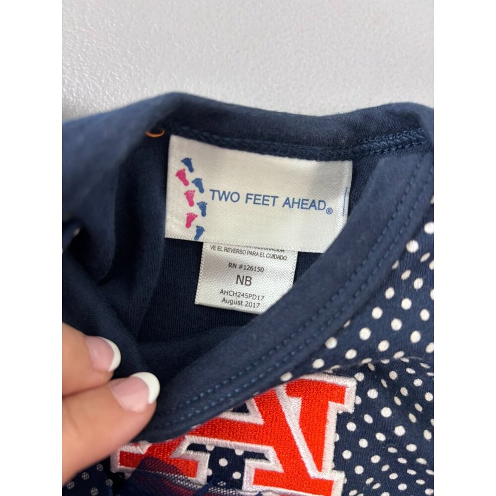 Two Feet Ahead‎ baby Newborn girl Auburn navy dot tutu bodysuit football tigers - Picture 3 of 5